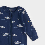 Petit Lem UFO Print on Navy Sleeper - Princess and the Pea