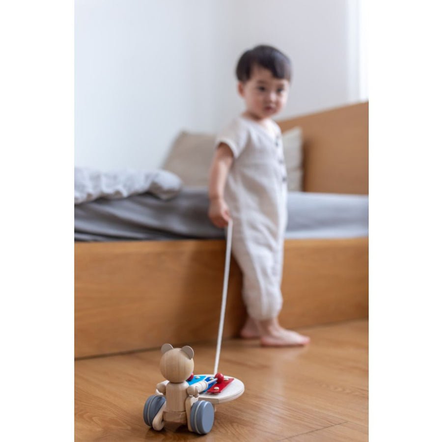 PlanToys Pull Along Musical Bear - Princess and the Pea