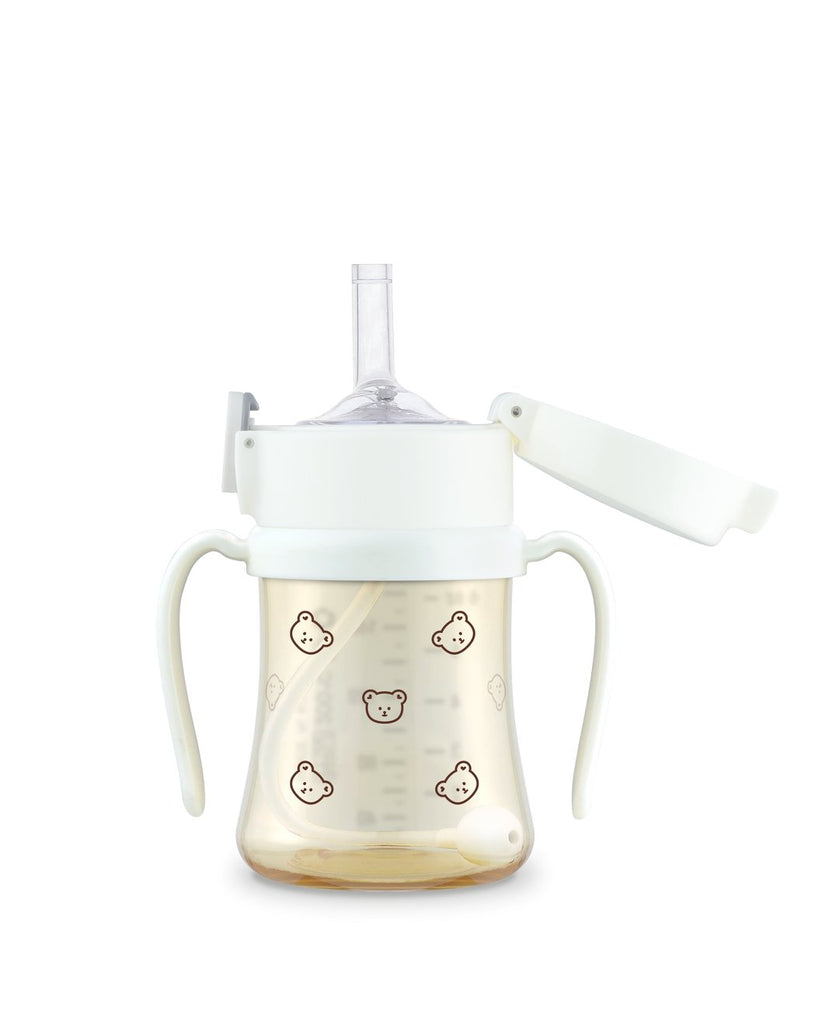PPSU Dotgom Weighted Straw Cup - White - Princess and the Pea
