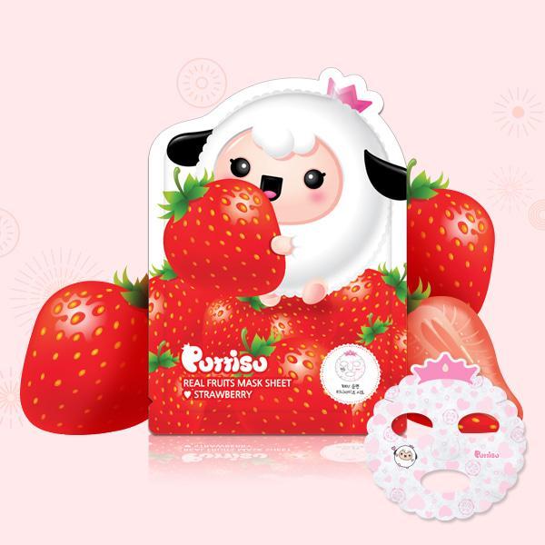 Puttisu Real Fruits Facial Mask Sheets - Strawberry - Princess and the Pea