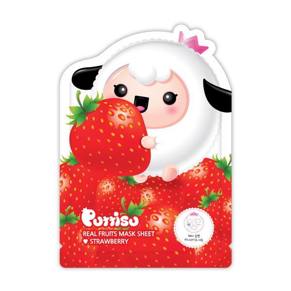 Puttisu Real Fruits Facial Mask Sheets - Strawberry - Princess and the Pea