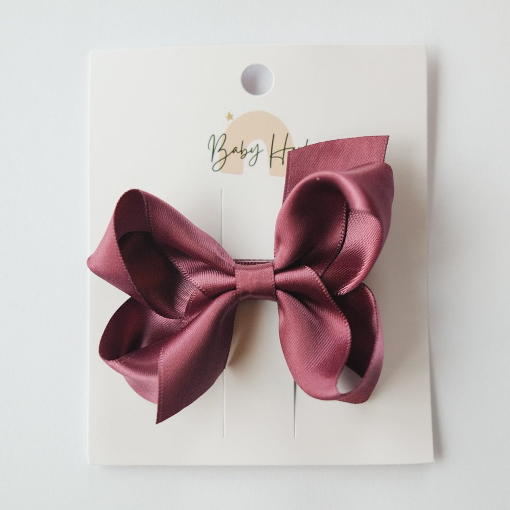 Satin Ribbon Bow - 3.5 X 2.5 Inches - Burgendy - Princess and the Pea