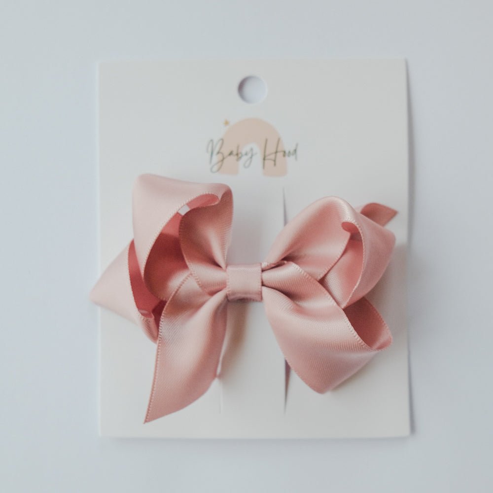 Satin Ribbon Bow - 3.5 X 2.5 Inches - Dusty Pink - Princess and the Pea