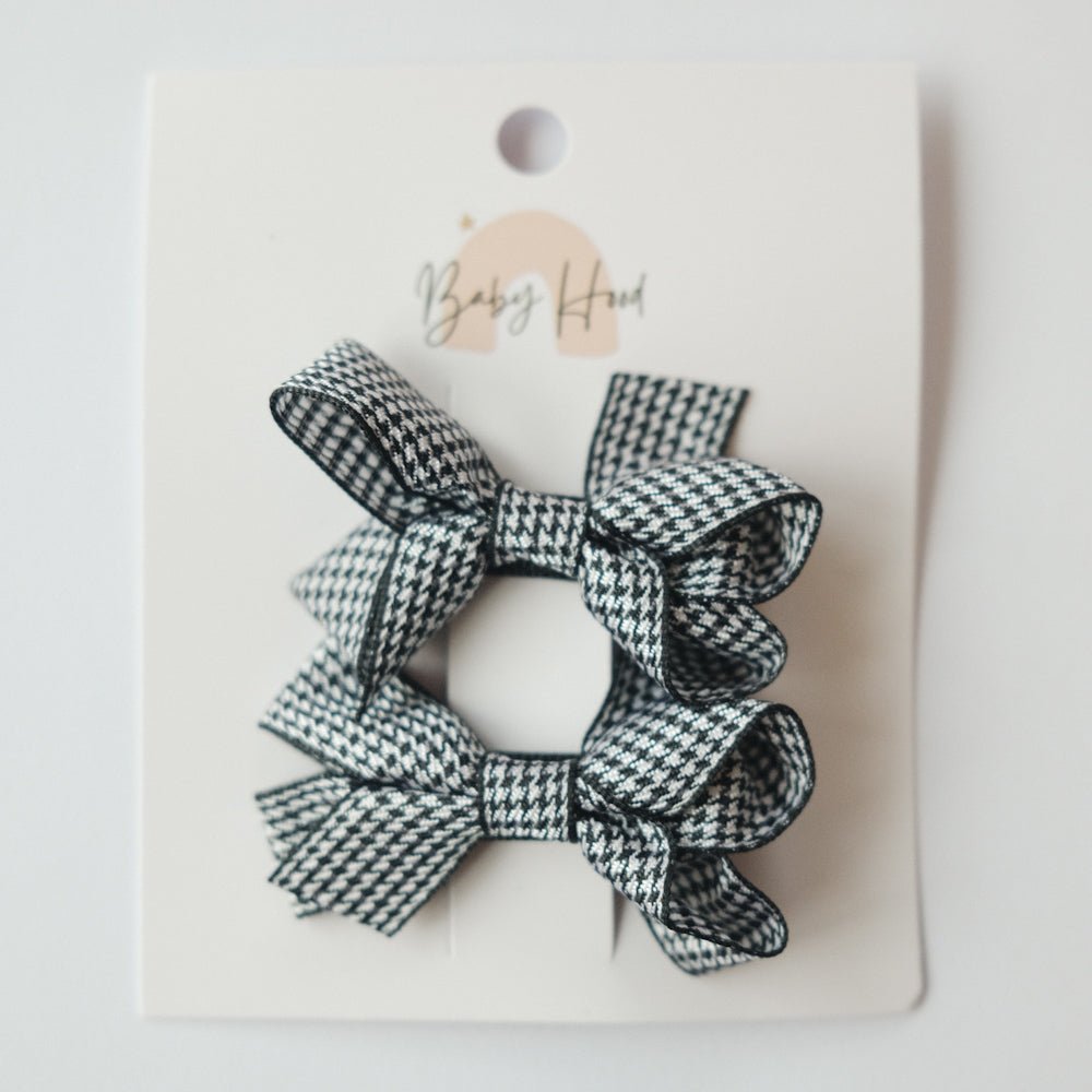 Silky Bow Duo - Houndstooth - Princess and the Pea