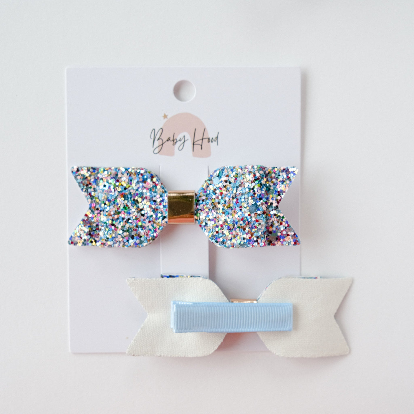 Sophia Classic Glitter Bow Hair Clip Set - Princess and the Pea