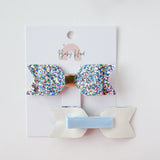 Sophia Classic Glitter Bow Hair Clip Set - Princess and the Pea