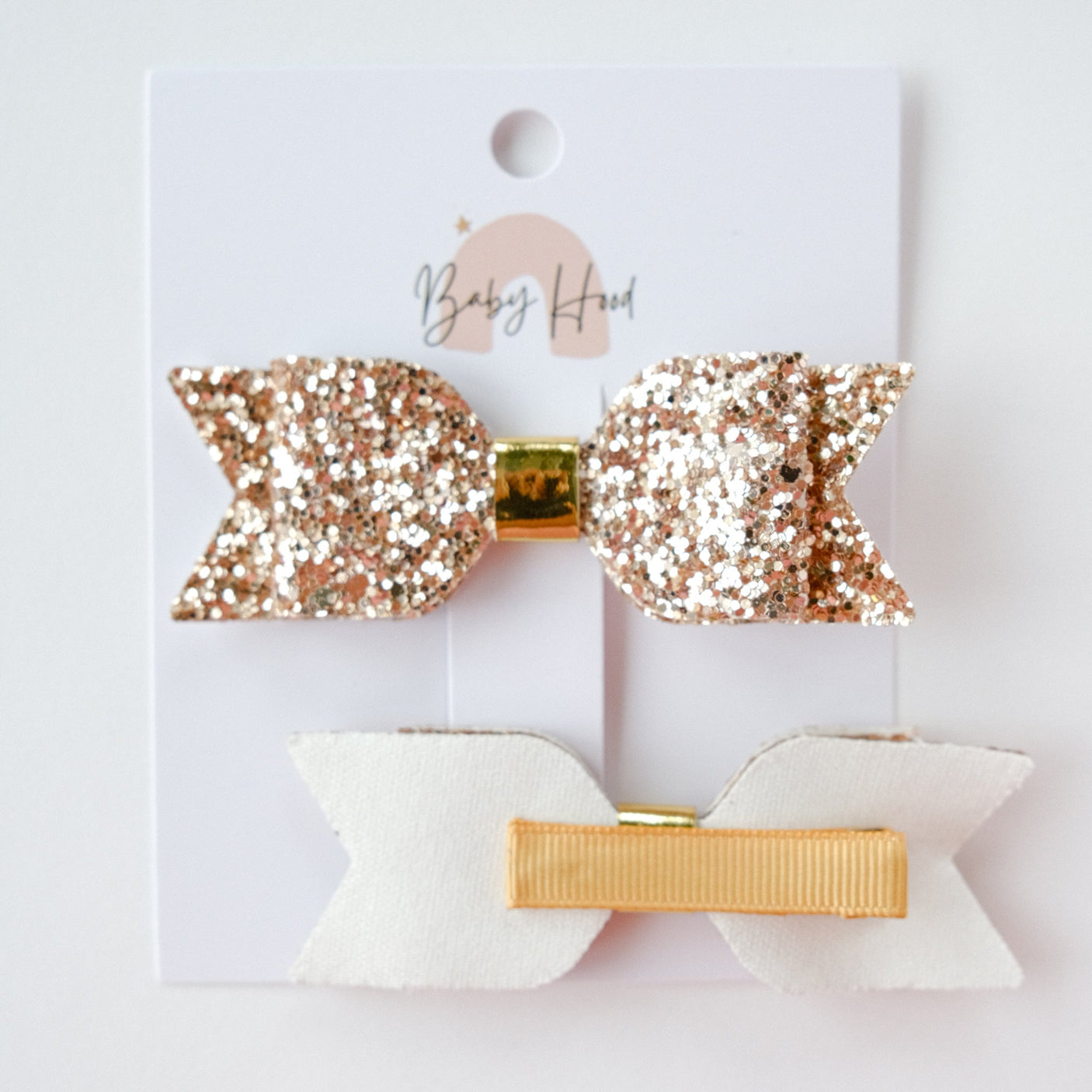 Sophia Classic Glitter Bow Hair Clip Set - Princess and the Pea