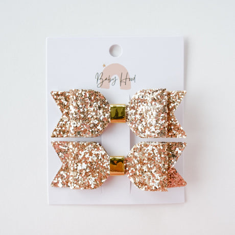 Sophia Classic Glitter Bow Hair Clip Set - Princess and the Pea