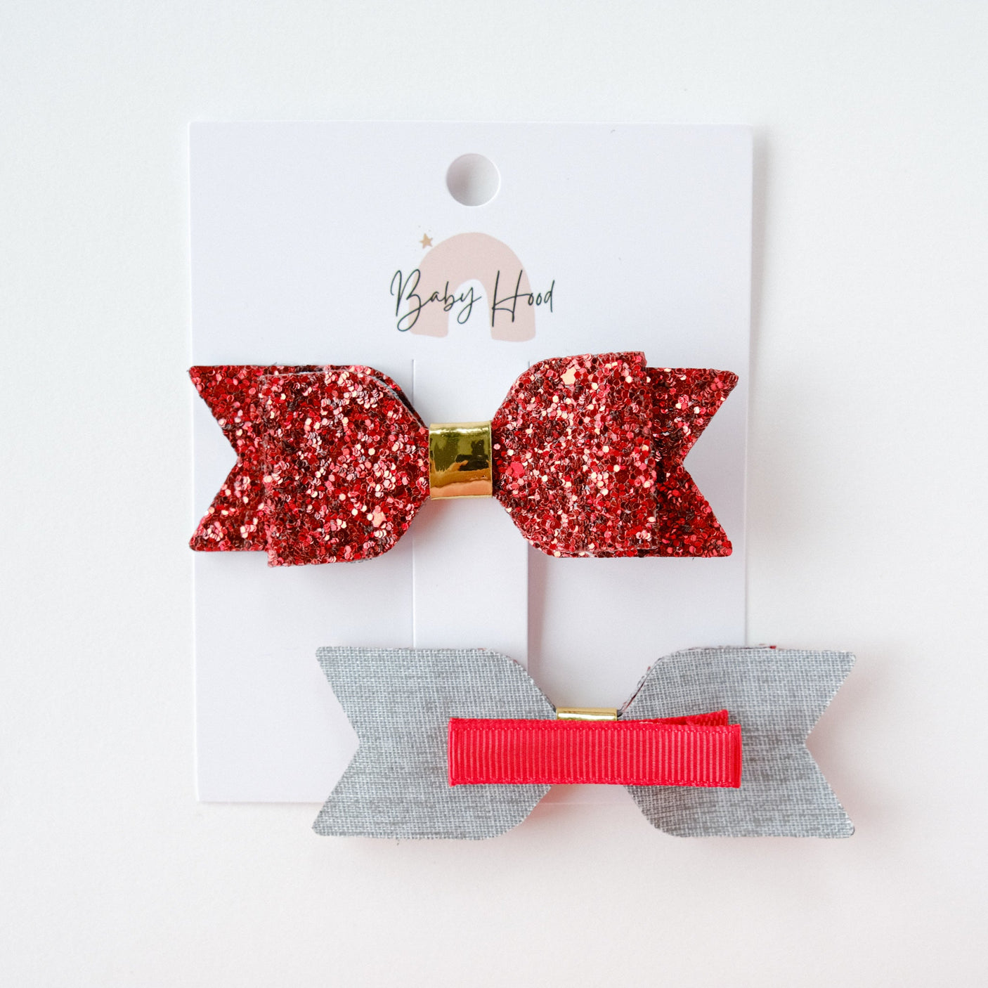 Sophia Classic Glitter Bow Hair Clip Set - Princess and the Pea