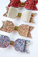 Sophia Classic Glitter Bow Hair Clip Set - Princess and the Pea