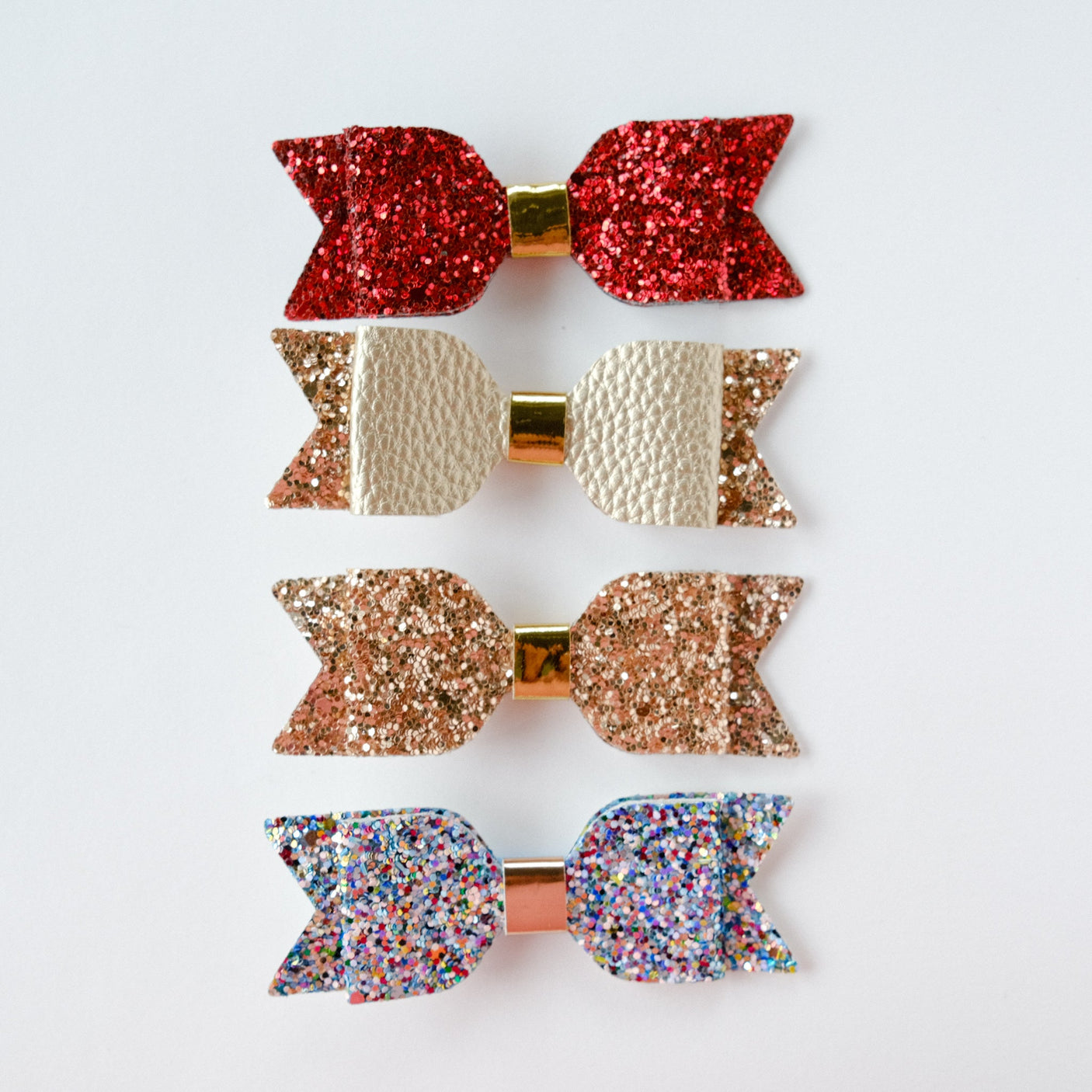 Sophia Classic Glitter Bow Hair Clip Set - Princess and the Pea